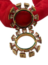 Designer Multi Color Meenakari Lotus Print Pacheli Bangles For Women Bangles